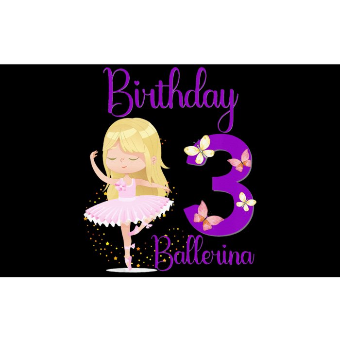 Girl Ballerina 3rd Birthday Party Theme 3 Years Old Ballet Dancer Bumper Sticker