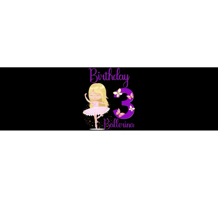 Girl Ballerina 3rd Birthday Party Theme 3 Years Old Ballet Dancer Bumper Sticker