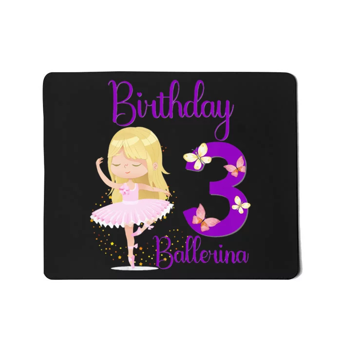 Girl Ballerina 3rd Birthday Party Theme 3 Years Old Ballet Dancer Mousepad