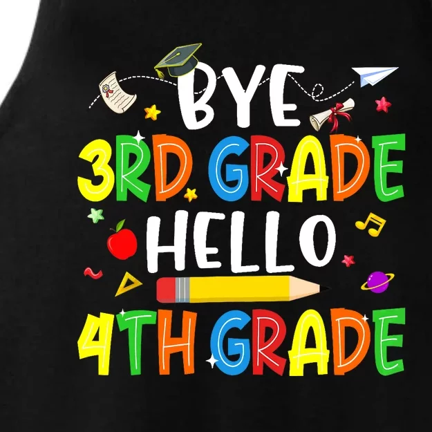 Graduation Bye 3rd Grade Hello 4th Grade Back to School Ladies Tri-Blend Wicking Tank