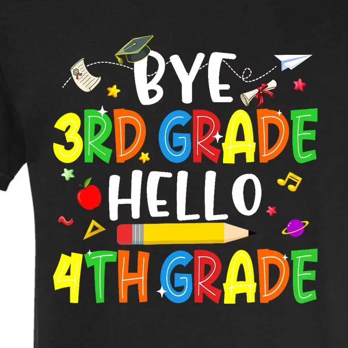 Graduation Bye 3rd Grade Hello 4th Grade Back to School Garment-Dyed Heavyweight T-Shirt