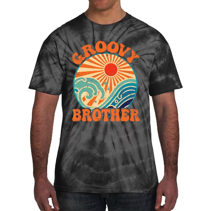 Groovy Brother 70s Aesthetic Nostalgia 1970's Retro Brother Tie-Dye T-Shirt