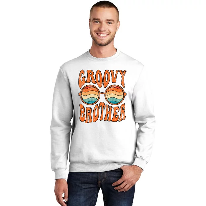 Groovy Brother 70s Aesthetic 1970s Retro Brother Hippie Sweatshirt