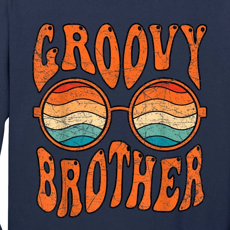 Groovy Brother 70s Aesthetic 1970S Retro Brother Hippie Tall Long Sleeve T-Shirt