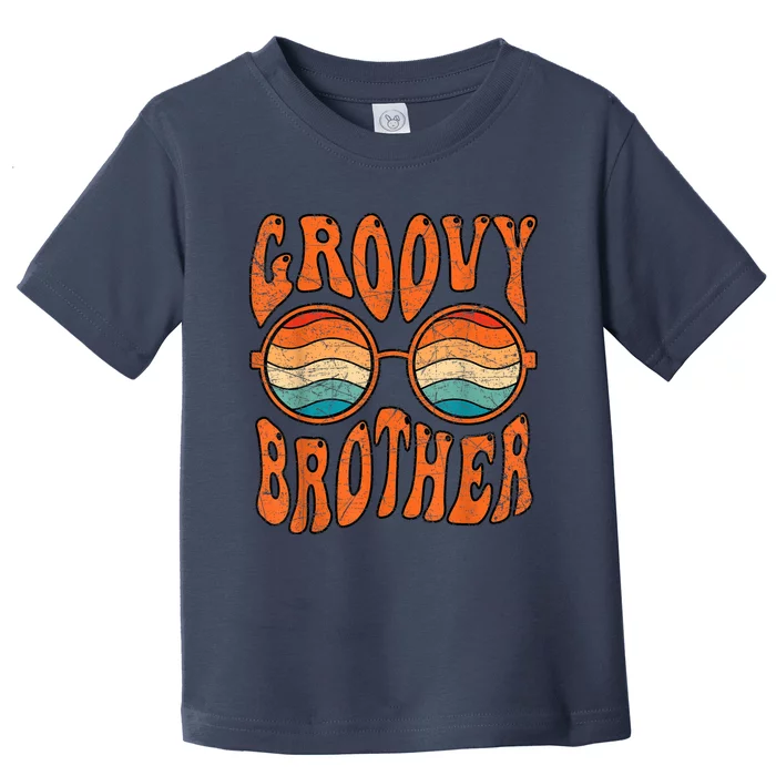 Groovy Brother 70s Aesthetic 1970S Retro Brother Hippie Toddler T-Shirt