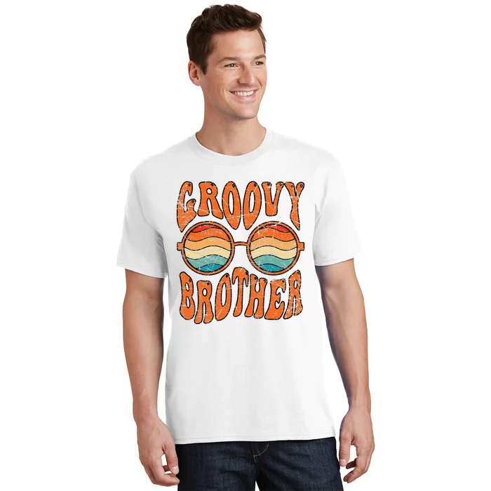 Groovy Brother 70s Aesthetic 1970's Retro Brother Hippie T-Shirt