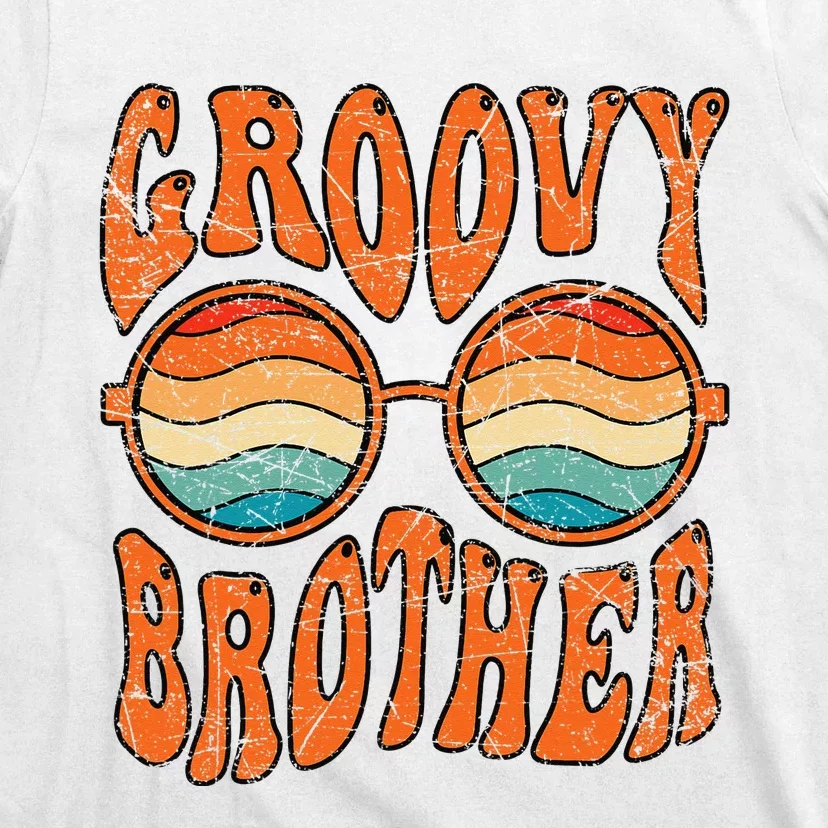 Groovy Brother 70s Aesthetic 1970's Retro Brother Hippie T-Shirt