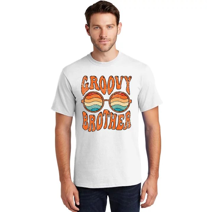 Groovy Brother 70s Aesthetic 1970's Retro Brother Hippie Tall T-Shirt