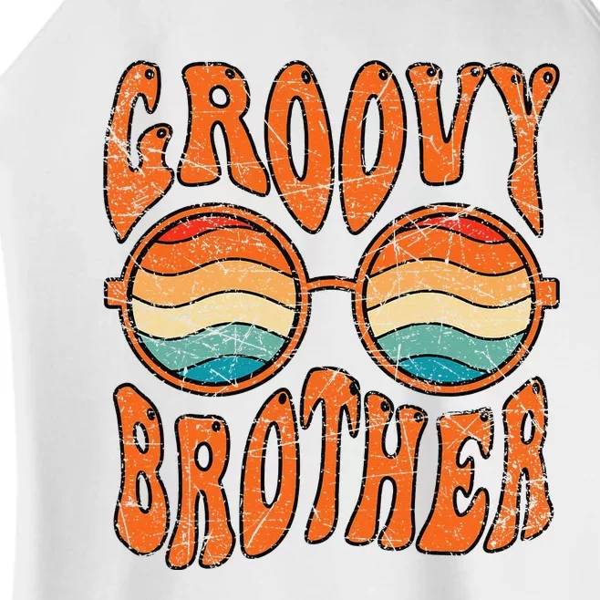 Groovy Brother 70s Aesthetic 1970's Retro Brother Hippie Women’s Perfect Tri Rocker Tank