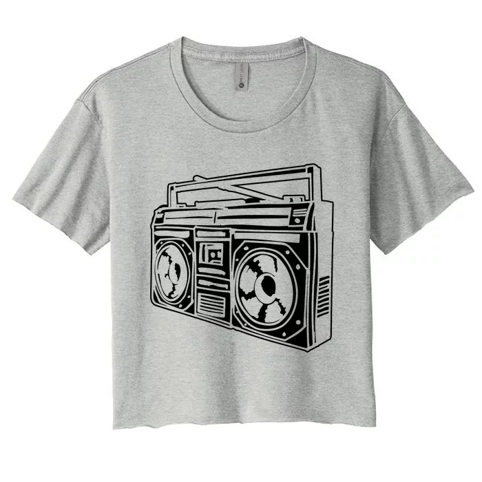 Ghetto Blaster 80s 90s Hip Hop Rap Classic Women's Crop Top Tee