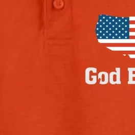 God Bless America Usa Pride American Flag Christian Gift Dry Zone Grid Performance Polo