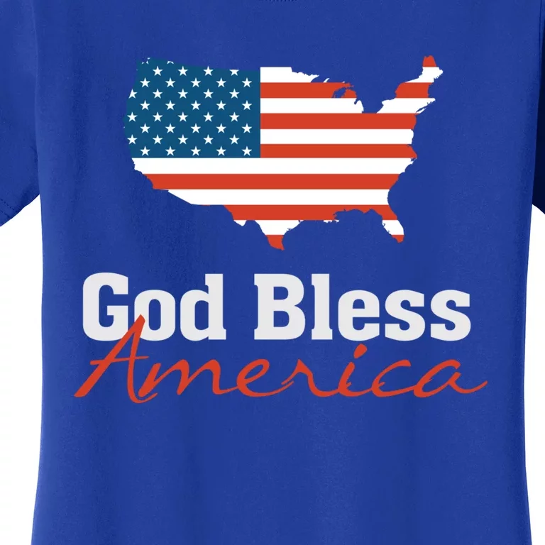 God Bless America Usa Pride American Flag Christian Gift Women's T-Shirt