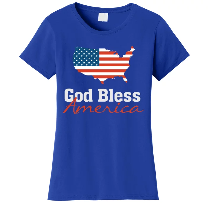 God Bless America Usa Pride American Flag Christian Gift Women's T-Shirt