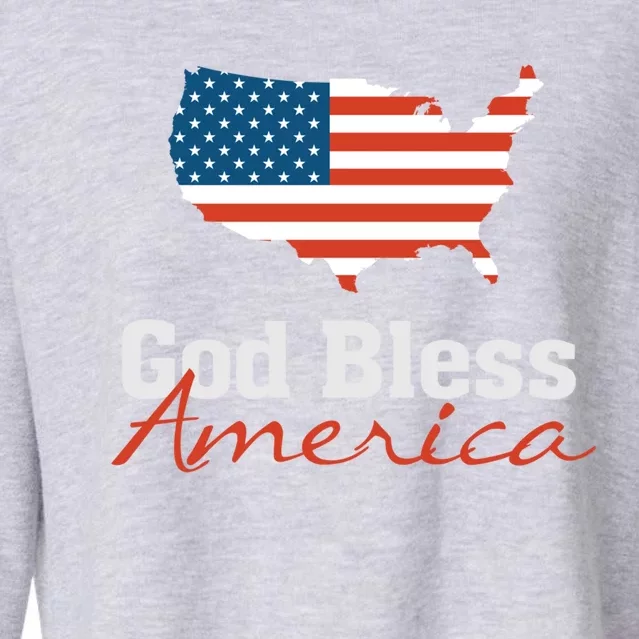 God Bless America Usa Pride American Flag Christian Gift Cropped Pullover Crew