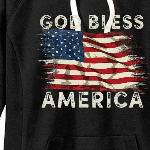 God Bless America USA Flag 4th Of July Men Women Patriotic Women's Fleece Hoodie