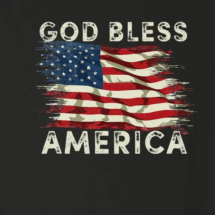 God Bless America USA Flag 4th Of July Men Women Patriotic Toddler Long Sleeve Shirt