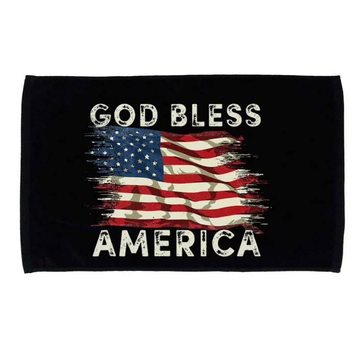 God Bless America USA Flag 4th Of July Men Women Patriotic Microfiber Hand Towel