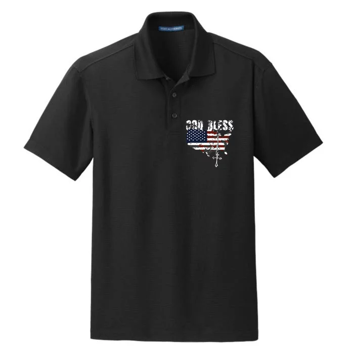 God Bless America Dry Zone Grid Performance Polo