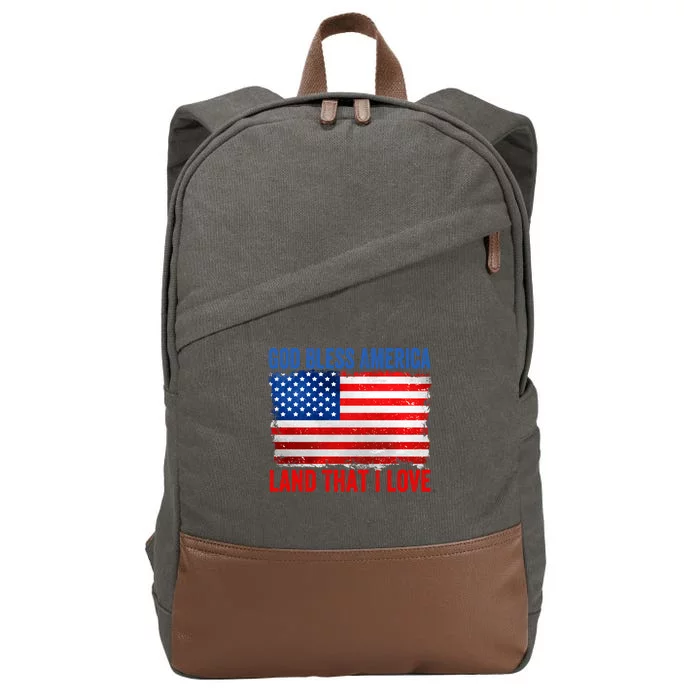 God Bless America Land That I Love And Patriotic Dad Gift Cotton Canvas Backpack