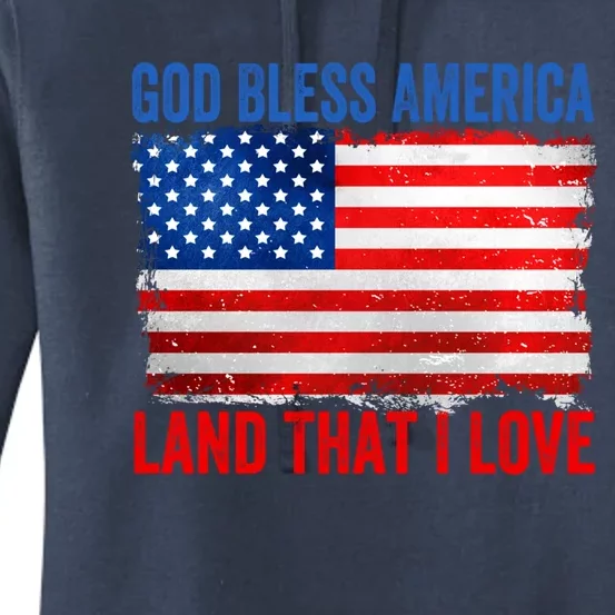 God Bless America Land That I Love And Patriotic Dad Gift Women's Pullover Hoodie