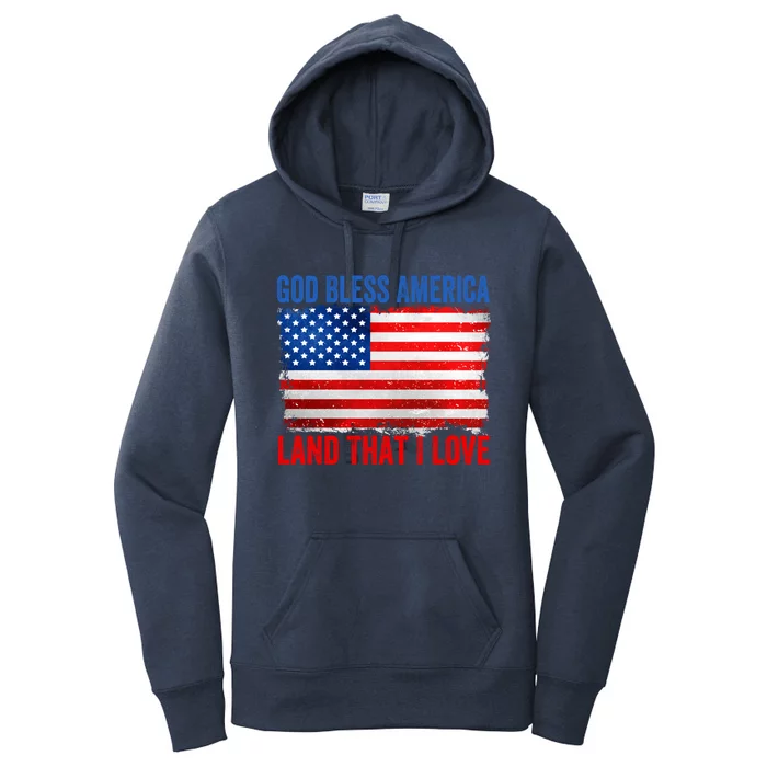 God Bless America Land That I Love And Patriotic Dad Gift Women's Pullover Hoodie