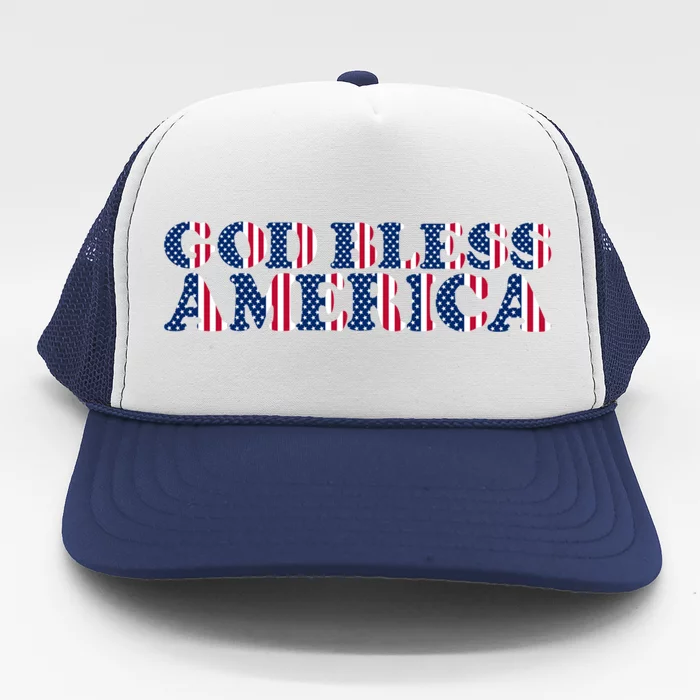 God Bless America Usa Pride United States Stars And Stripes Gift Trucker Hat