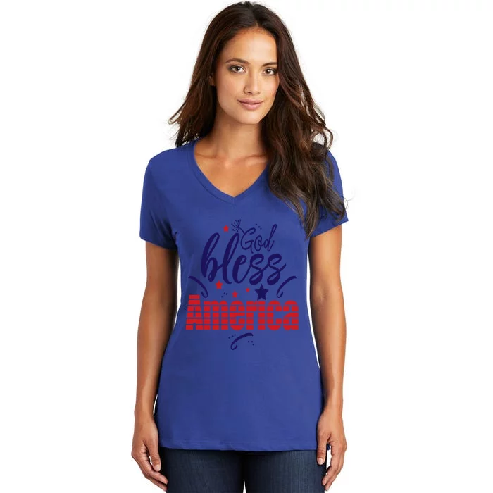 God Bless America American Pride Gift Women's V-Neck T-Shirt