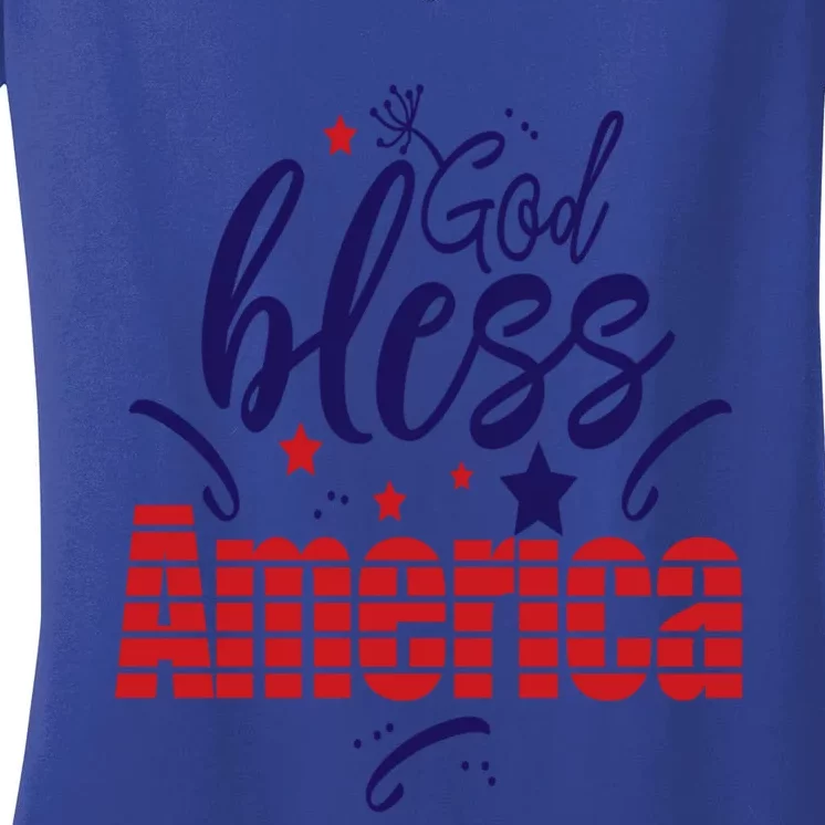 God Bless America American Pride Gift Women's V-Neck T-Shirt