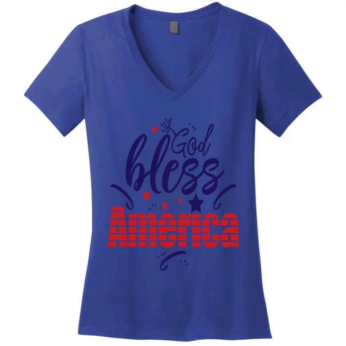 God Bless America American Pride Gift Women's V-Neck T-Shirt