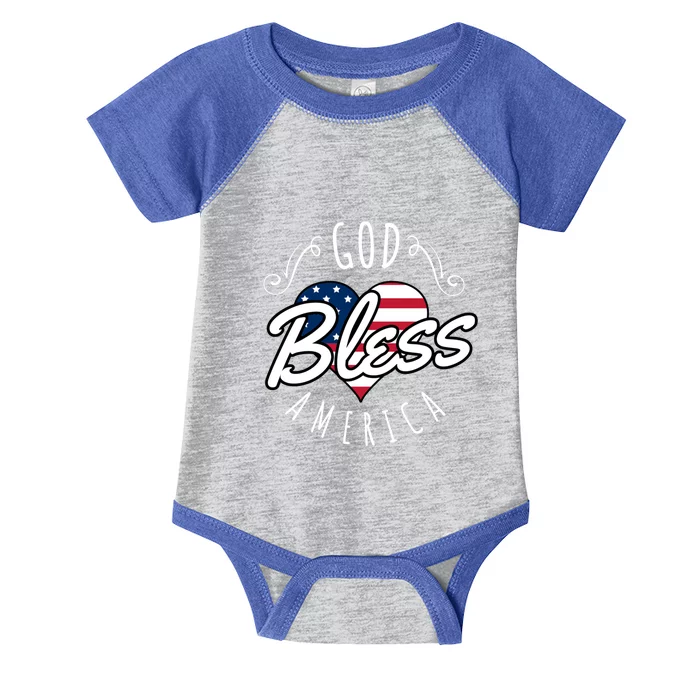 God Bless America 4 Of July Gift Infant Baby Jersey Bodysuit