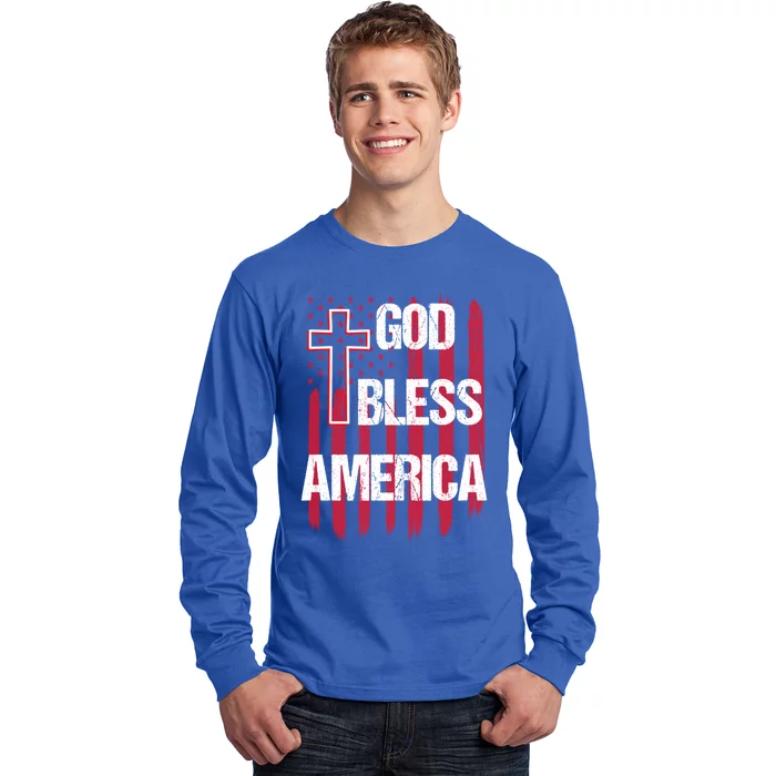 God Bless America 4th Of July Usa American Patriotic Gift Long Sleeve Shirt