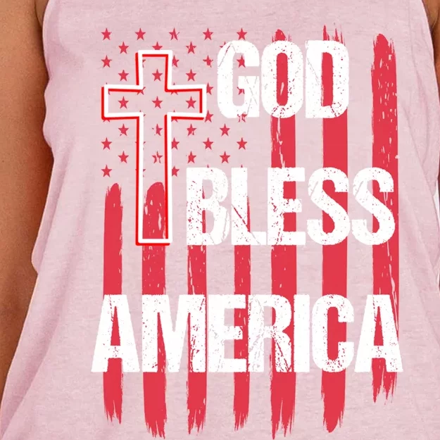 God Bless America 4th Of July Usa American Patriotic Gift Women's Knotted Racerback Tank