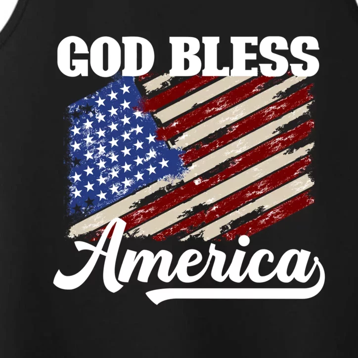 God Bless America Fun Memorial Day Veteran Graphic Cute Gift Performance Tank