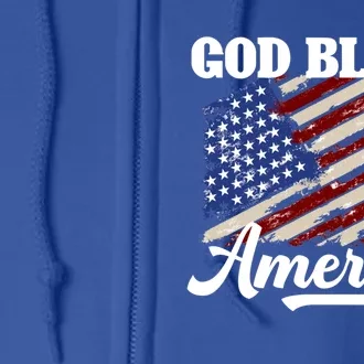 God Bless America Fun Memorial Day Veteran Graphic Cute Gift Full Zip Hoodie