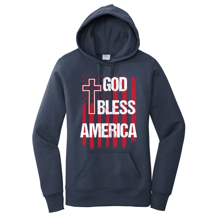 God Bless America 4th Of July Usa American Patriotic Cool Gift Women's Pullover Hoodie