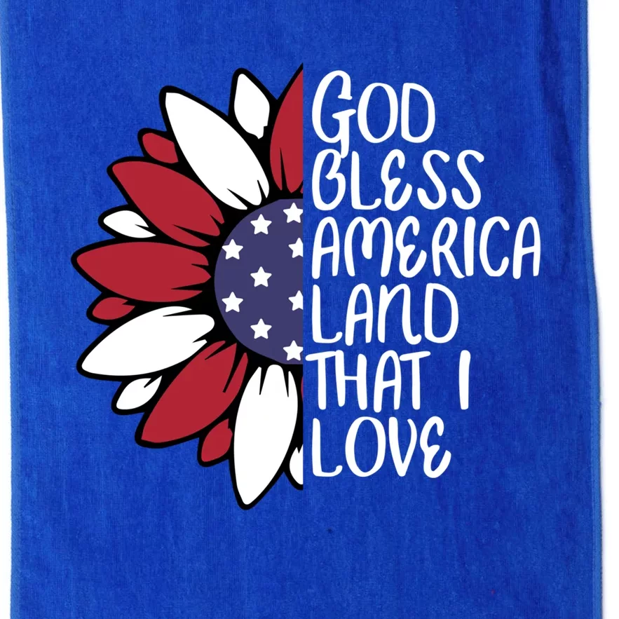 God Bless America Land That I Love Sunflower God Bless Usa Gift Platinum Collection Golf Towel