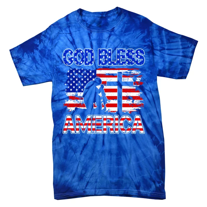 God Bless America 4th Of July Usa Flag Patriotic Christian Cool Gift Tie-Dye T-Shirt