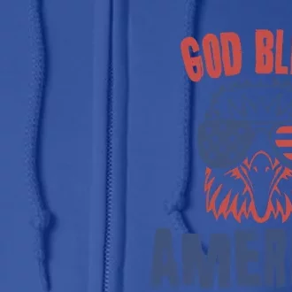 God Bless America American Flag Patriotic Eagle Gift Cute Gift Full Zip Hoodie