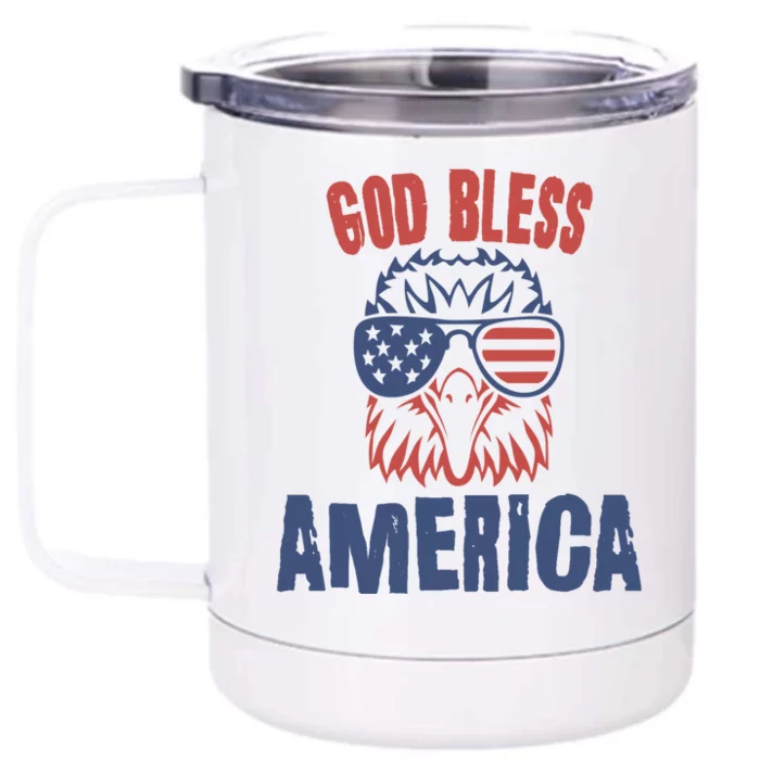 God Bless America American Flag Patriotic Eagle Gift Cute Gift Front & Back 12oz Stainless Steel Tumbler Cup