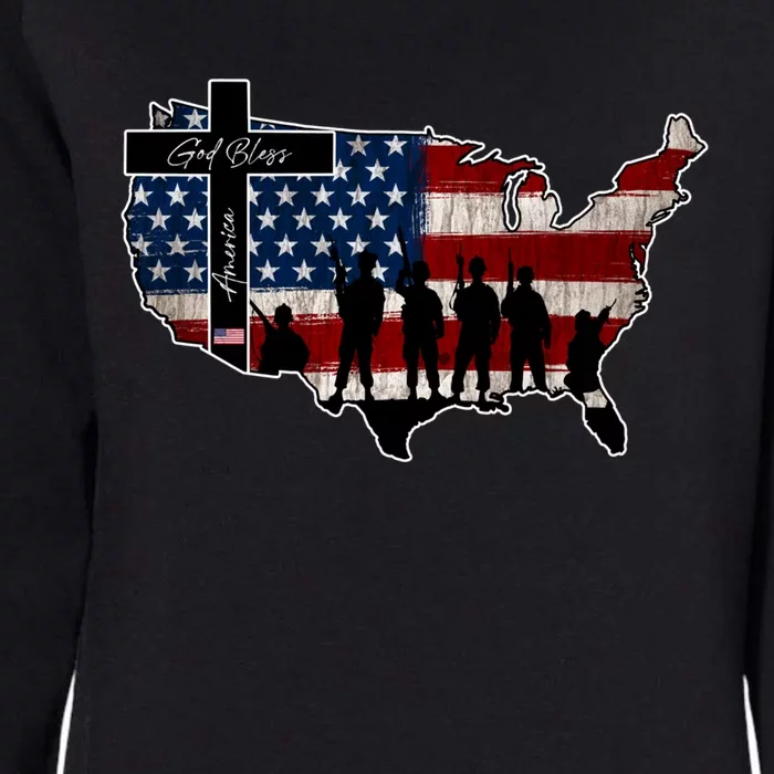 God Bless America For Patriotic Independence Day 4th Of July Gift Womens California Wash Sweatshirt