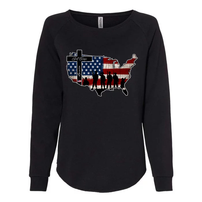 God Bless America For Patriotic Independence Day 4th Of July Gift Womens California Wash Sweatshirt