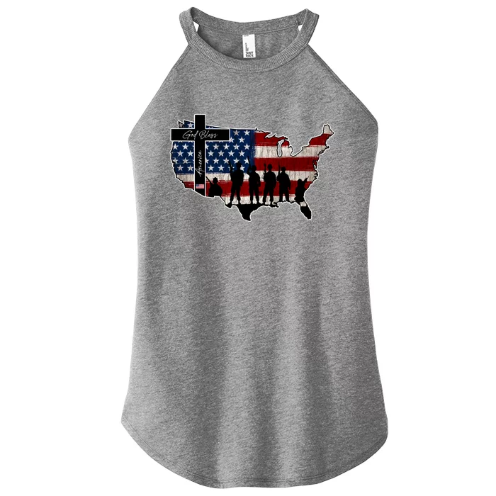 God Bless America For Patriotic Independence Day 4th Of July Gift Women’s Perfect Tri Rocker Tank