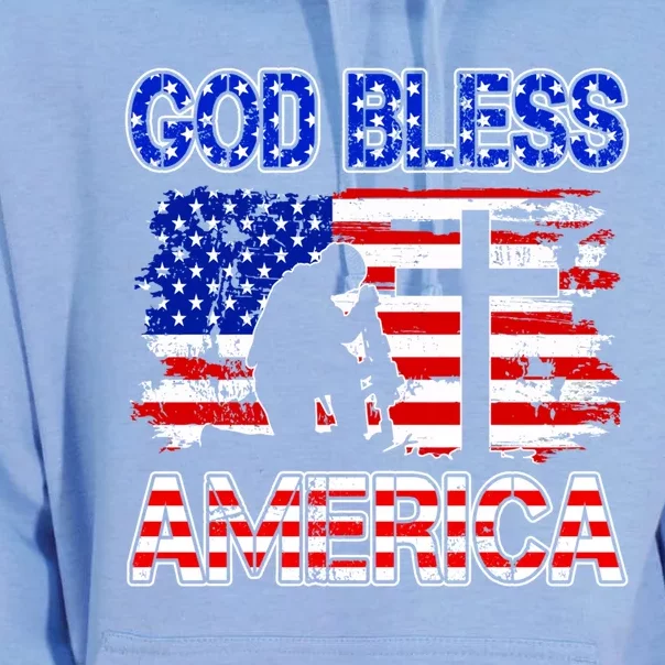 God Bless America 4th Of July Usa Flag Patriotic Christian Cute Gift Unisex Surf Hoodie