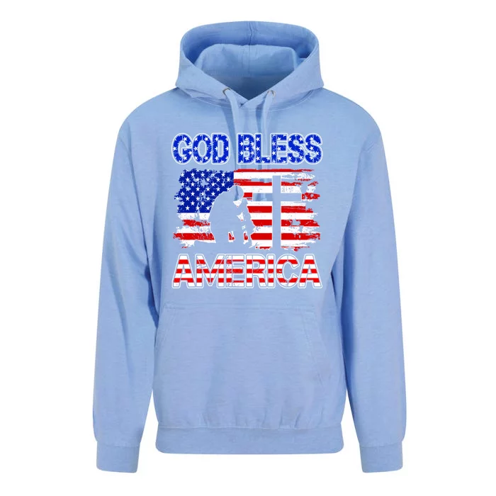 God Bless America 4th Of July Usa Flag Patriotic Christian Cute Gift Unisex Surf Hoodie