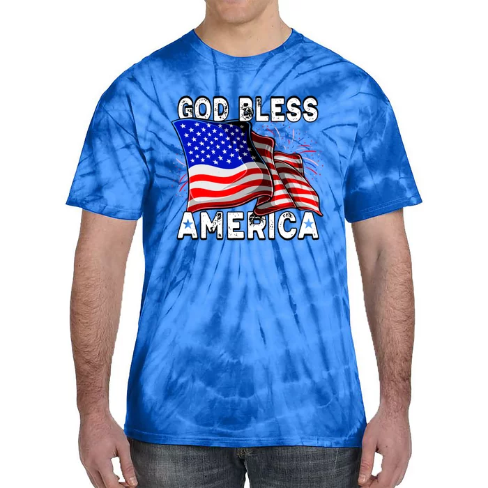 God Bless America Patriotic Usa Flag 4th Of July Gift Tie-Dye T-Shirt