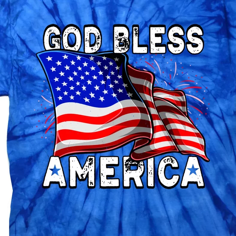 God Bless America Patriotic Usa Flag 4th Of July Gift Tie-Dye T-Shirt