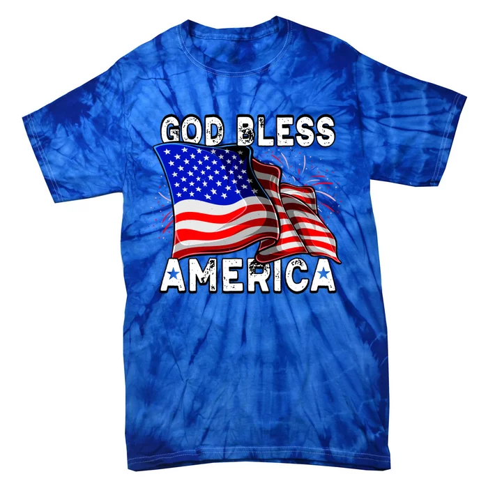 God Bless America Patriotic Usa Flag 4th Of July Gift Tie-Dye T-Shirt