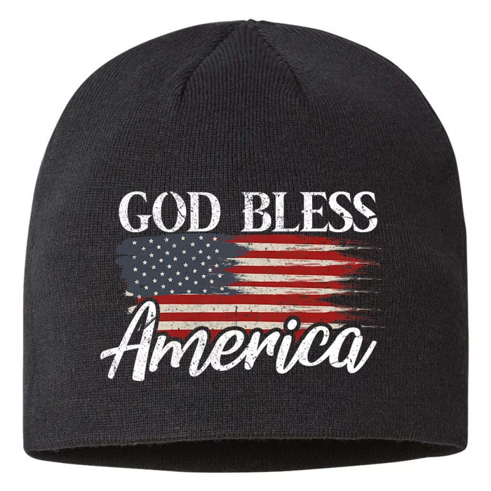 God Bless America 4th Of July Patriotic Usa 8 1/2in Sustainable Knit Beanie