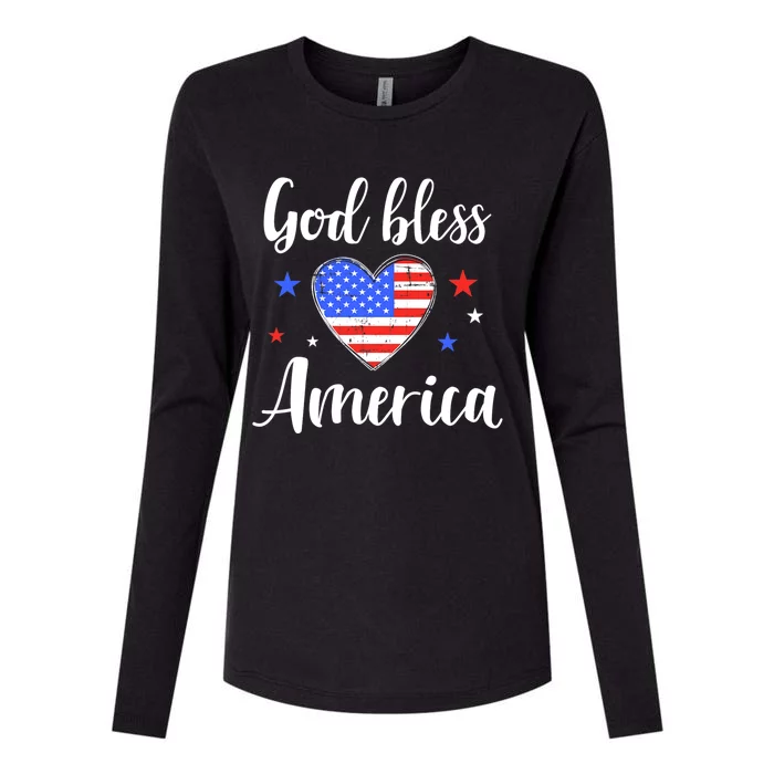 God Bless America For Patriotic Independence Day 4th Of July Meaningful Gift Womens Cotton Relaxed Long Sleeve T-Shirt