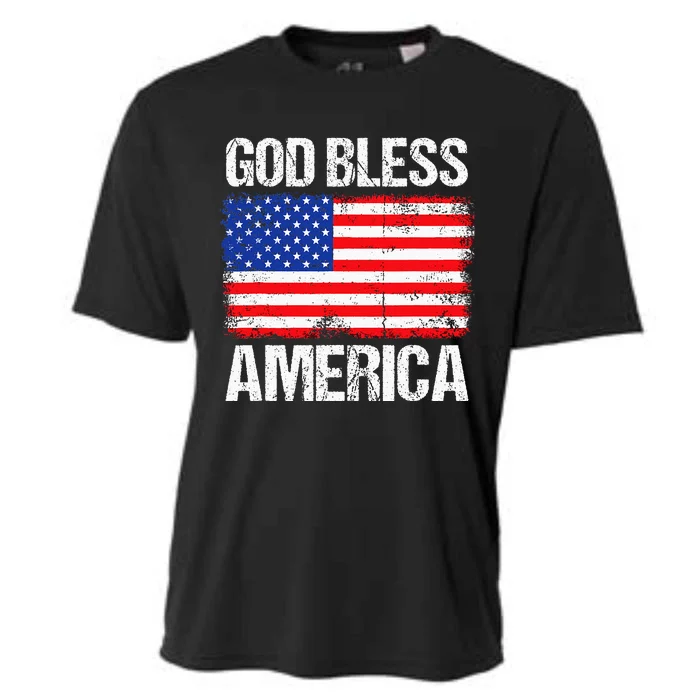 God Bless America Patriotic Happy 4th Of July Cooling Performance Crew T-Shirt